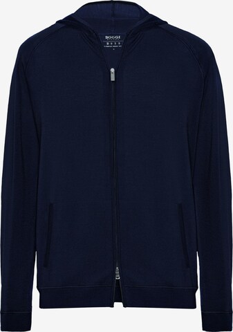 Boggi Milano Zip-Up Hoodie in Blue: front