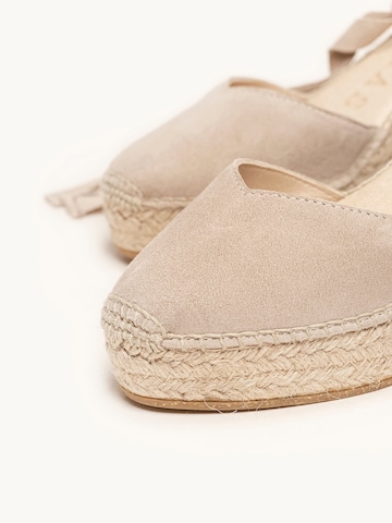 Sandalo 'Alpargata Cuña 8 cm' di Alhamas in grigio