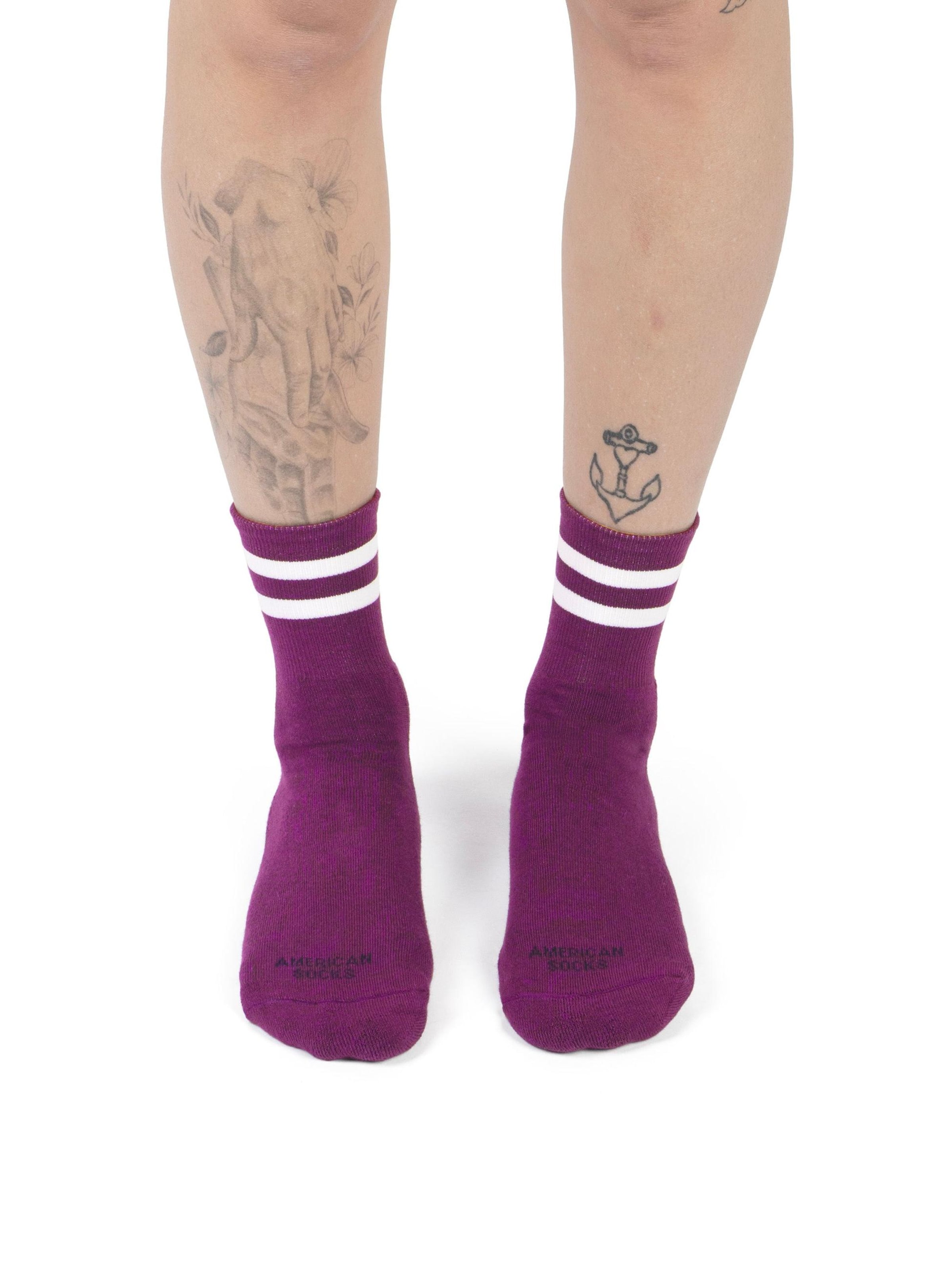 American Socks Ankle Socks 'Plum' in Red