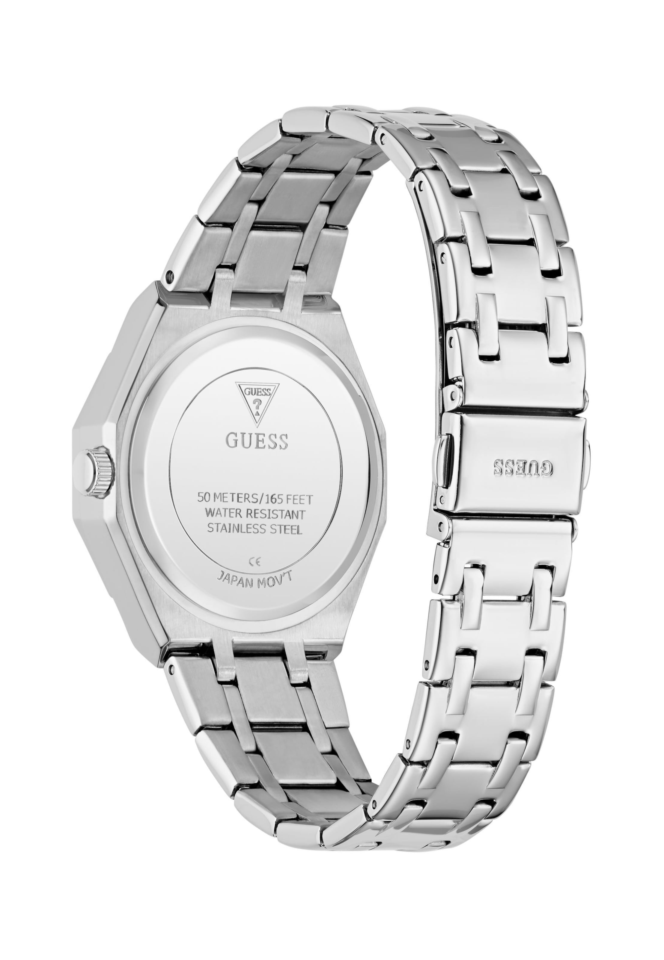 GUESS Analogt ur 'QUINN' i sølv