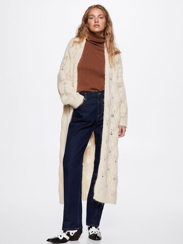 MANGO Knit Cardigan 'Hadid' in Beige