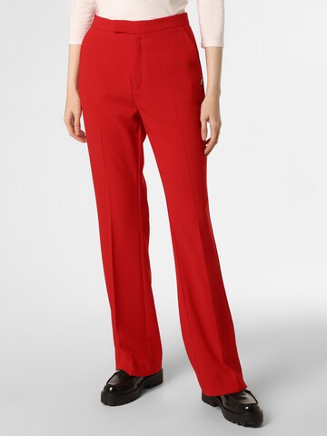 MAC Boot cut Pleat-Front Pants ' Joana ' in Red: front