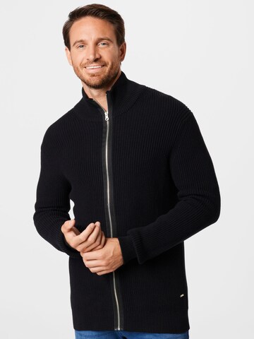 INDICODE JEANS Knit cardigan 'Dodson' in Black: front