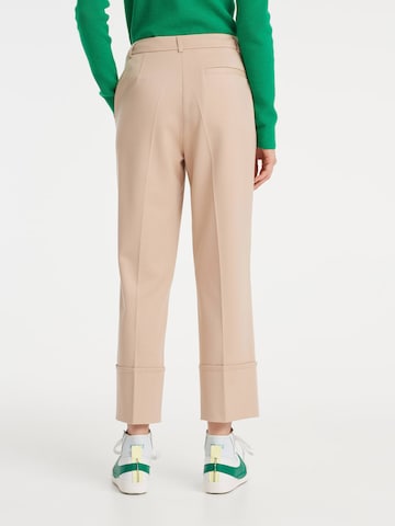 OPUS Loose fit Trousers with creases 'Metiko' in Beige