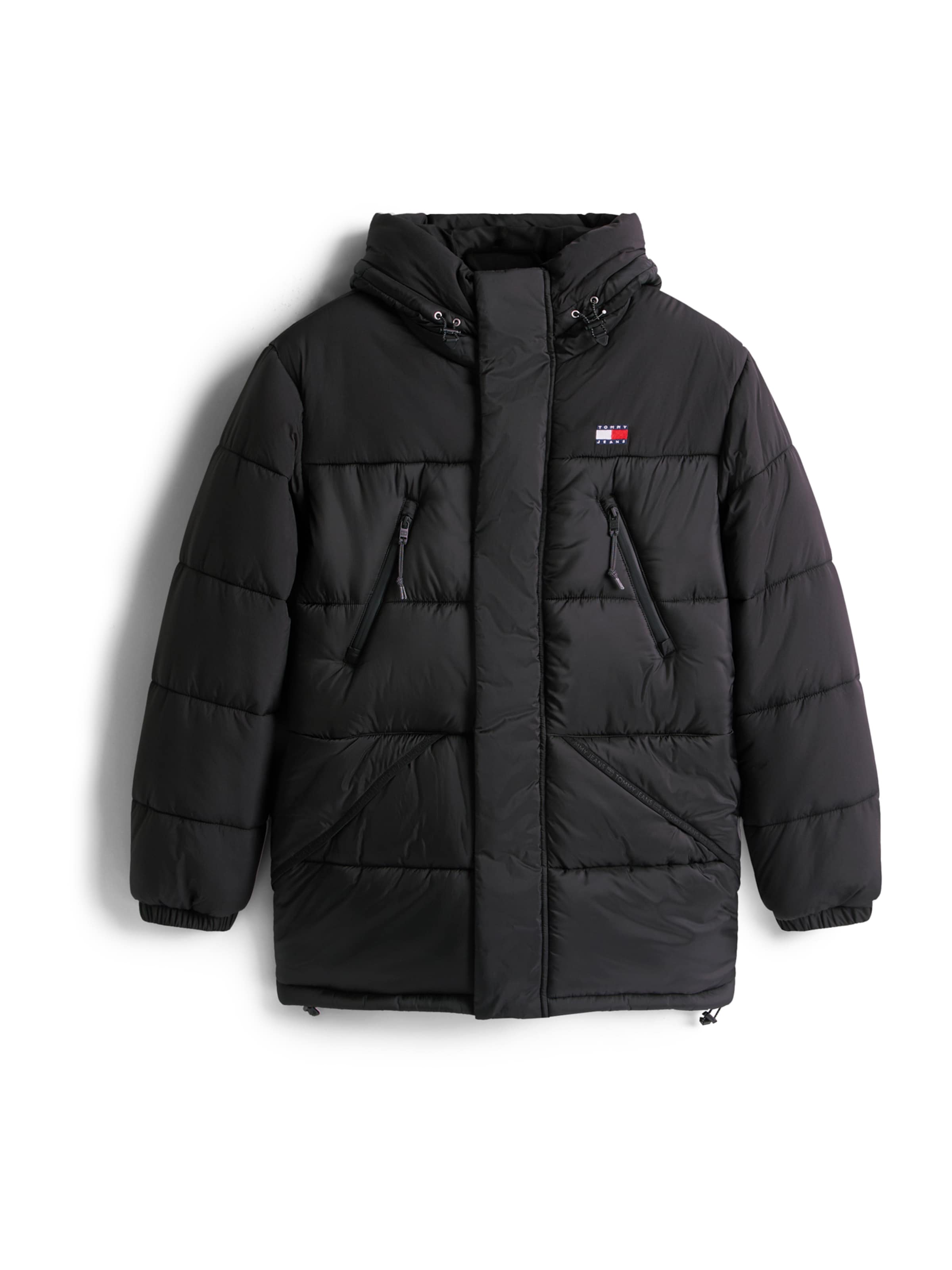 Tommy Jeans Χειμερινό μπουφάν σε μαύρο: μπροστά