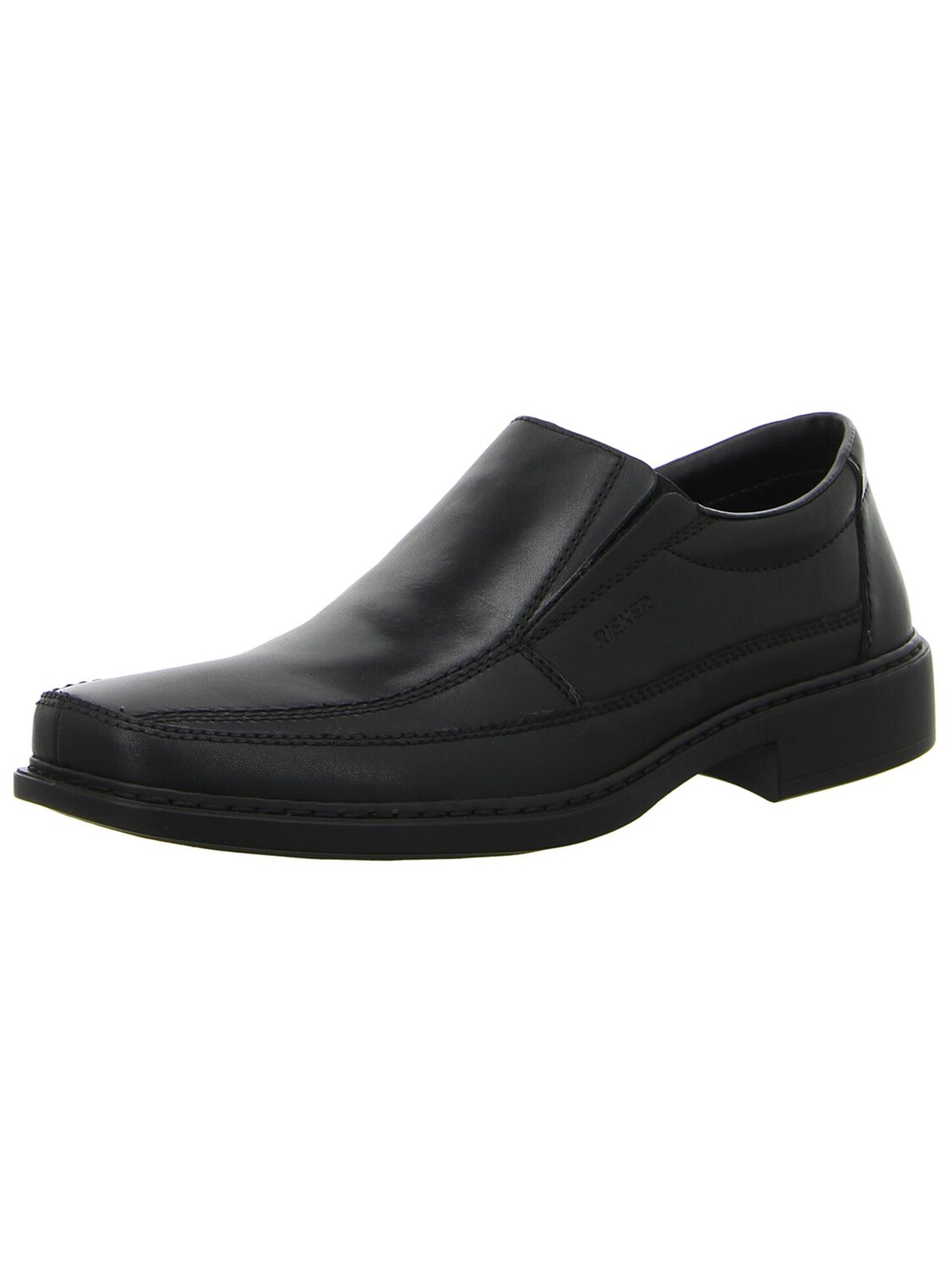 Scarpa slip-on 'Slipper Herren B0873-00 Echtleder in schwarz' di Rieker in nero: frontale