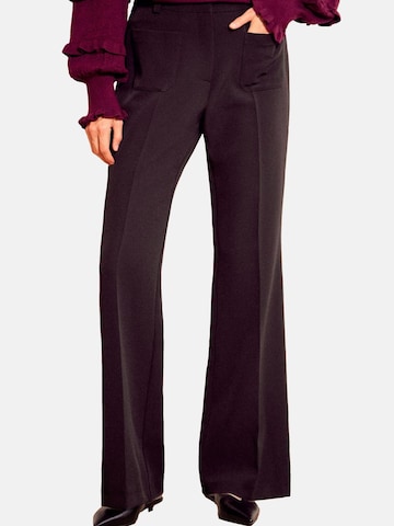 Wide leg Pantaloni con pieghe di love & roses in nero: frontale