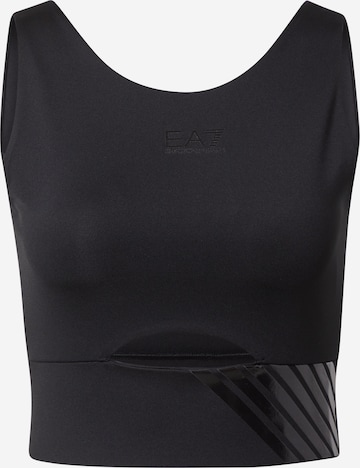 EA7 Emporio Armani Bustier Sport-BH in Schwarz: predná strana