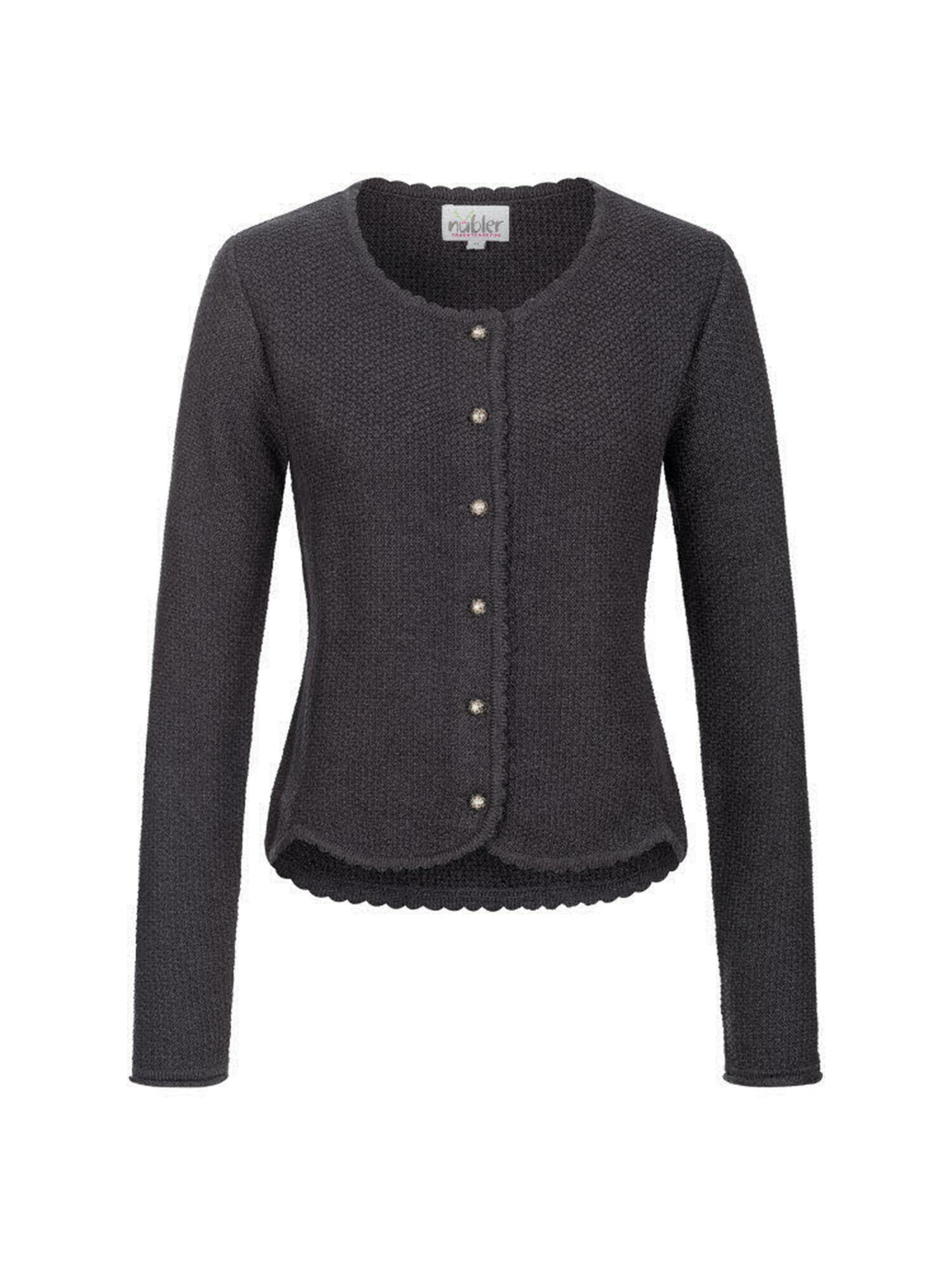 Trachtenhof Nübler Strickjanker 'Strickjacke Yvonne'‌‌‌‌‌‌ in Grau: Vorderseite