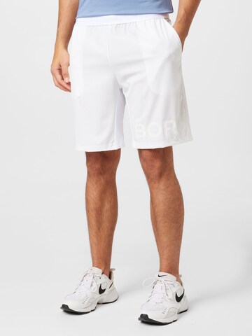 BJÖRN BORG Regular Sports trousers in White: front