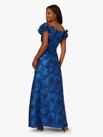 Adrianna Papell Avondjurk 'Floral Jacquard Gown' in Blauw