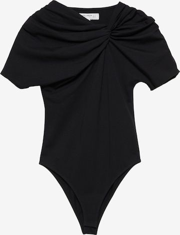 Pull&BearBodi majica - crna boja: prednji dio