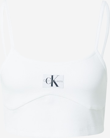 Top de la Calvin Klein Jeans pe alb: față