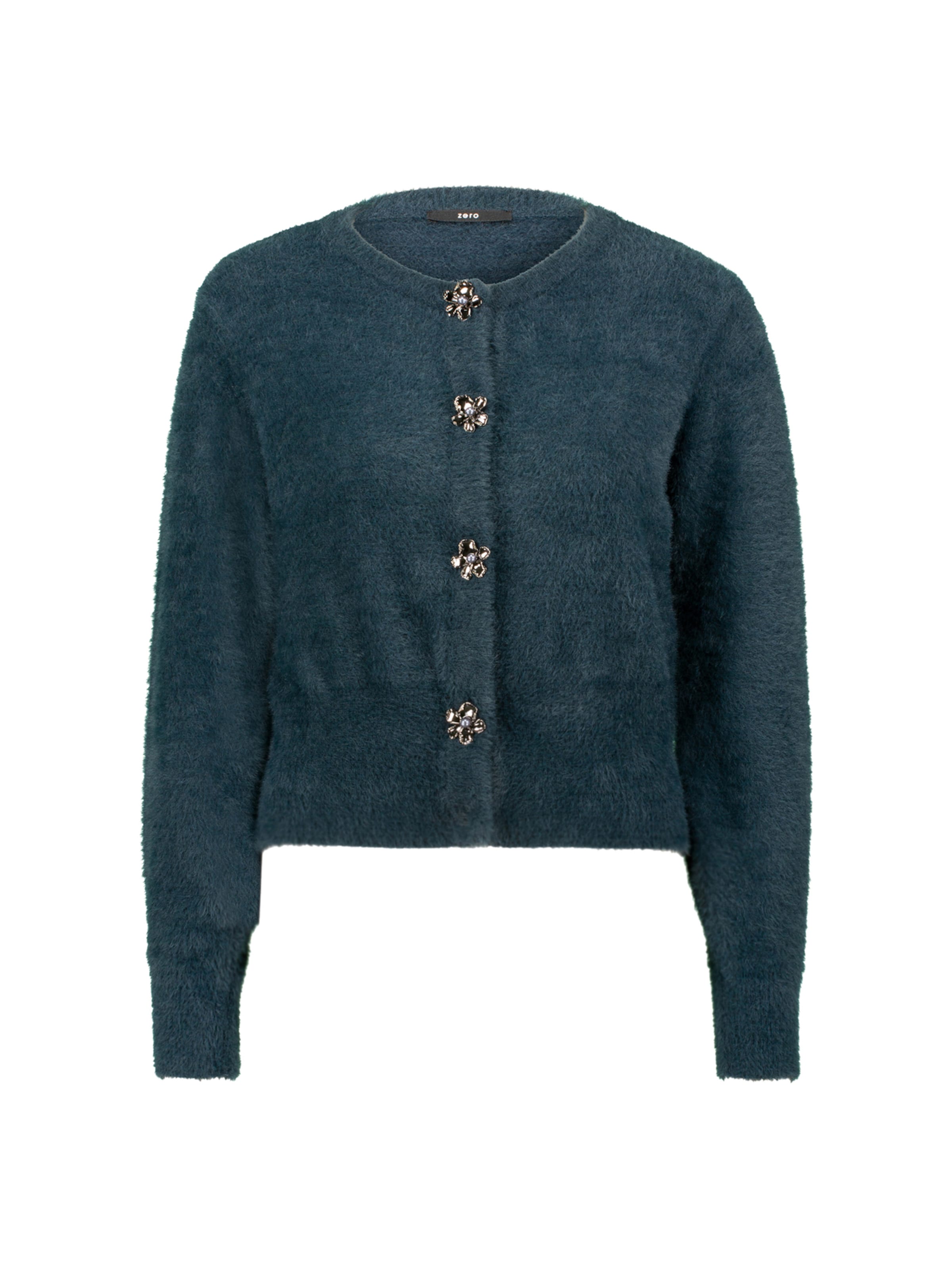 zero Gebreid vest in Blauw: voorkant