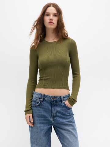 Pull&Bear Svetr – zelená: přední strana