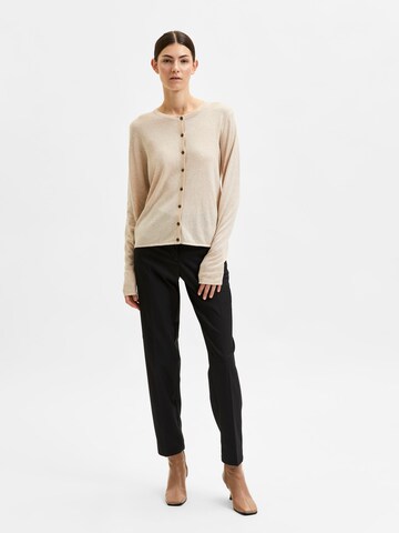 SELECTED FEMME Knit Cardigan 'Lydia' in Beige