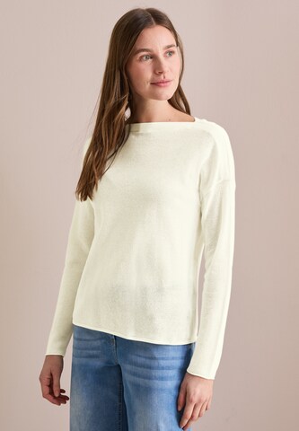 CECIL Pullover mit Mesh in Weiß: Vorderseite