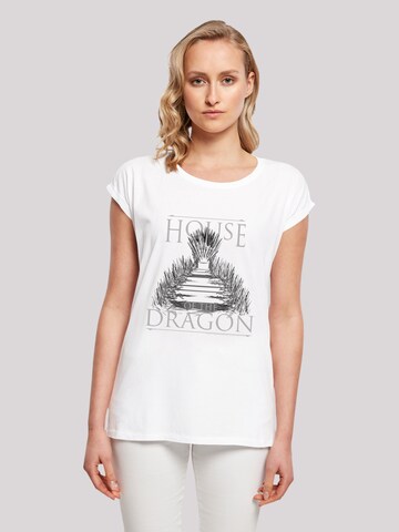 F4NT4STIC Shirt 'House Of The Dragon Throne' in Wit: voorkant