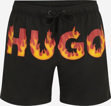 Pantaloncini da bagno 'FUSHI' di HUGO Red in nero: frontale