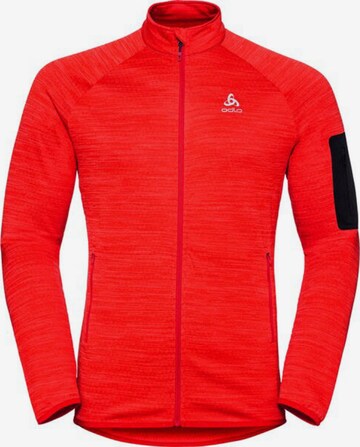 ODLO Athletic Fleece Jacket 'Steam' in Red: front