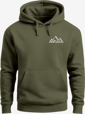 Neverless Sweatshirt 'Berg Polygon' in Grün: Vorderseite