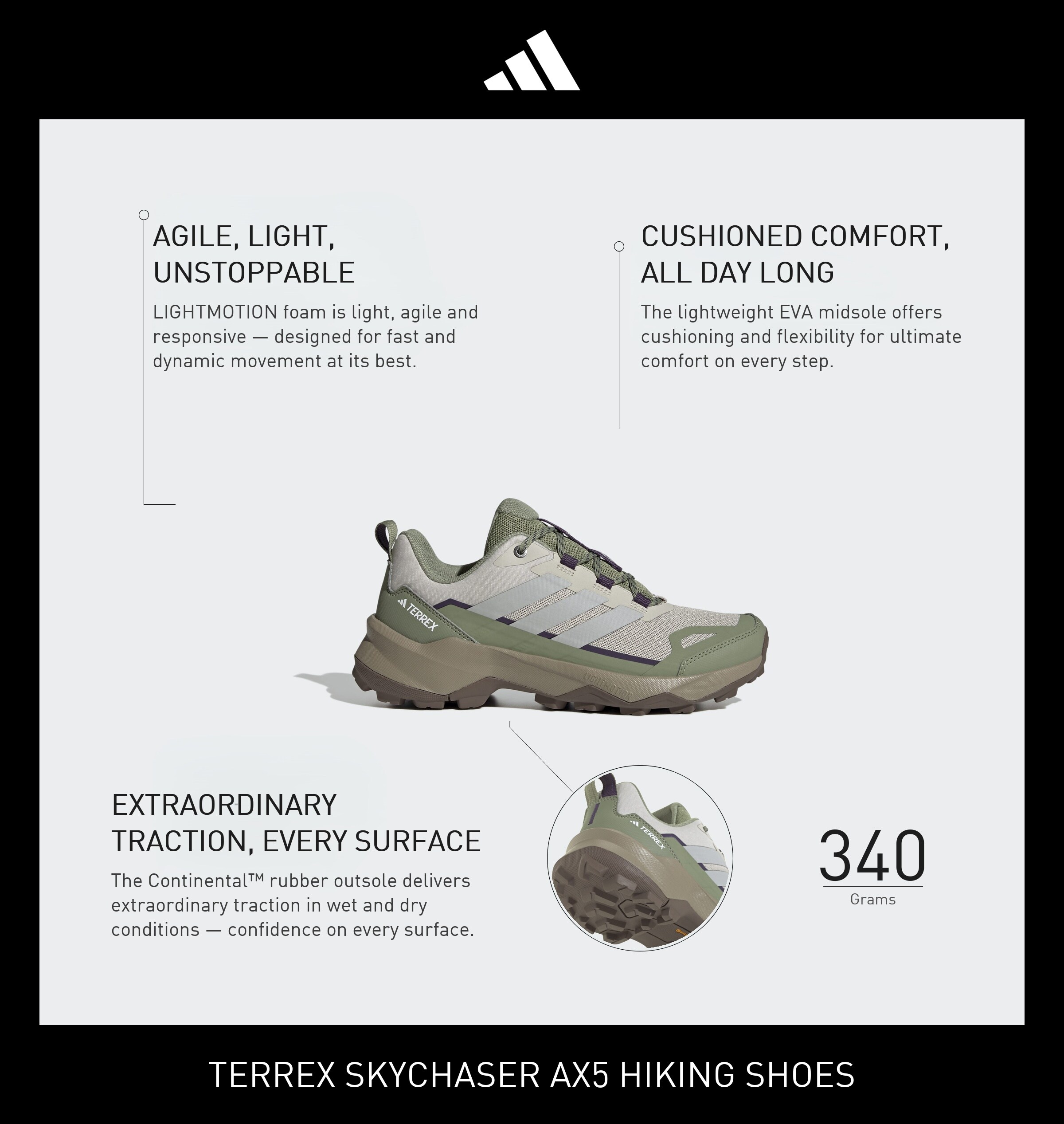 ADIDAS TERREX Lågsko 'SKYCHASER AX5' i grå