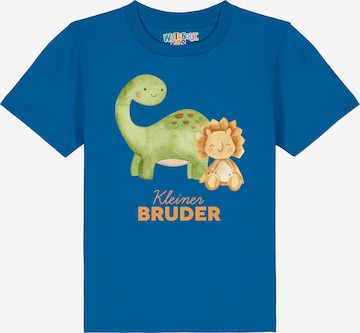 watabout.kids T-Shirt 'Dinosaurier 06 Kleiner Bruder' in Blau: Vorderseite