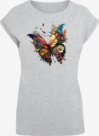 F4NT4STIC Shirt 'Schmetterling' in Grau: predná strana