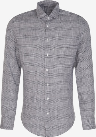 SEIDENSTICKER Slim fit Business Shirt 'SMART LINEN' in Grey: front