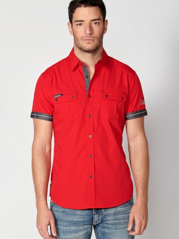 KOROSHI Regular fit Button Up Shirt in Red: front
