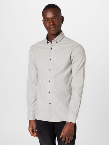 Bruun & Stengade - Ajuste regular Camisa 'Tromsoe' en gris: frente