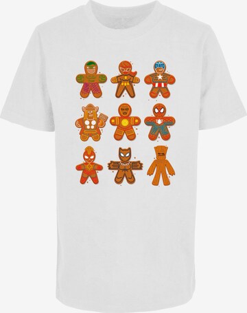 ABSOLUTE CULT Shirt 'Kids Marvel Universe - Christmas Gingerbread Avengers' in White: front