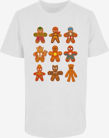 Maglietta 'Kids Marvel Universe - Christmas Gingerbread Avengers' di ABSOLUTE CULT in bianco: frontale