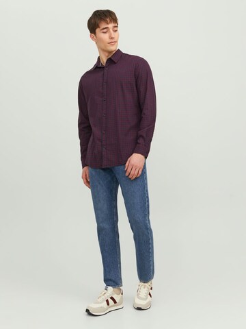 JACK & JONES Slim Fit Hemd 'Gingham' in Blau