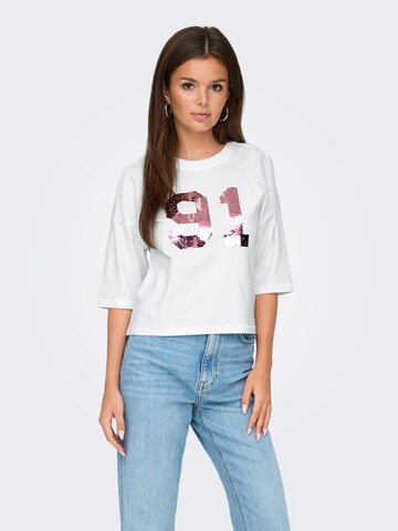 ONLY T-Shirt 'ONLFOLINE' in Weiß: Vorderseite