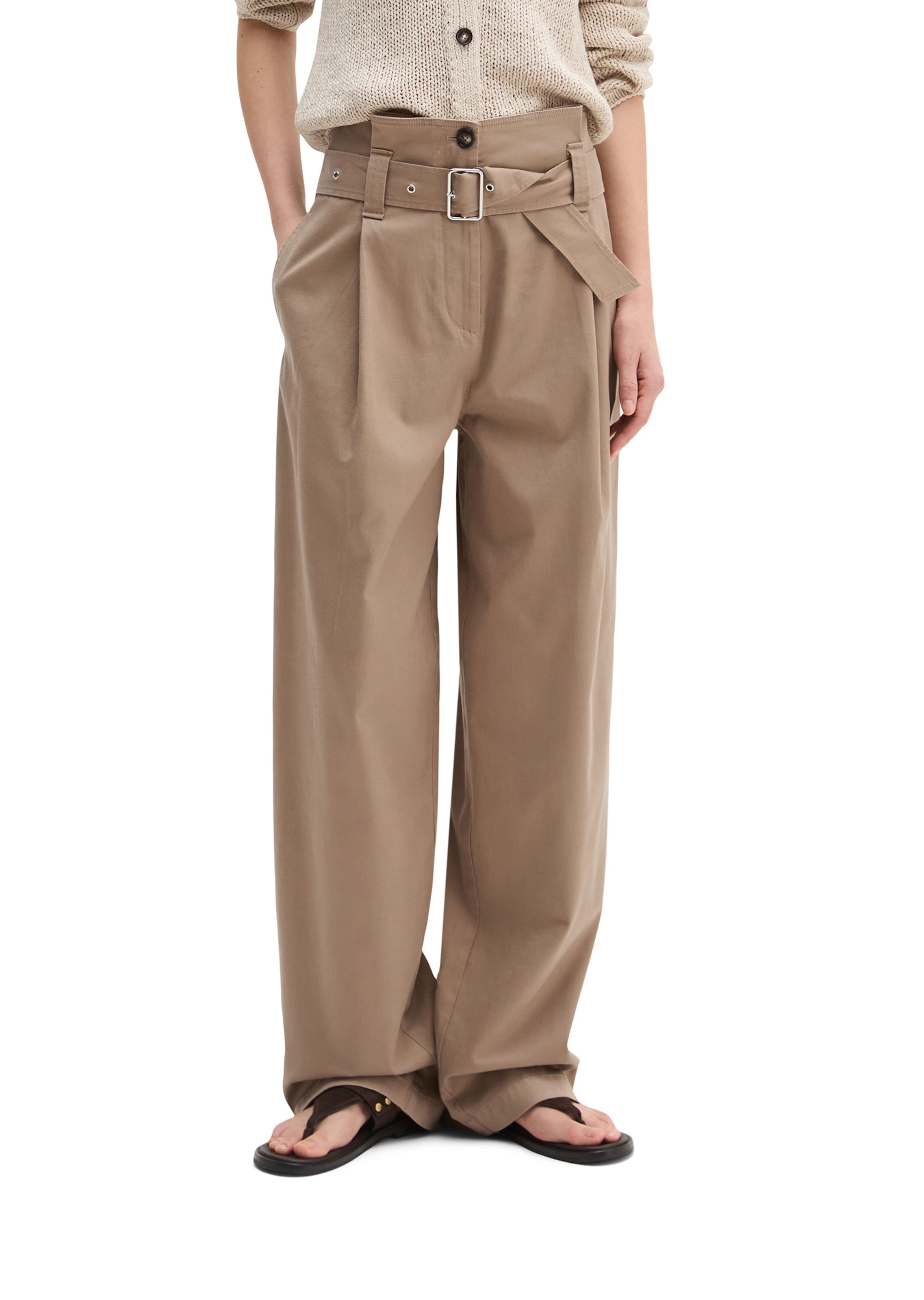 Wide Leg Pantalon à pince Marc O'Polo en marron : devant