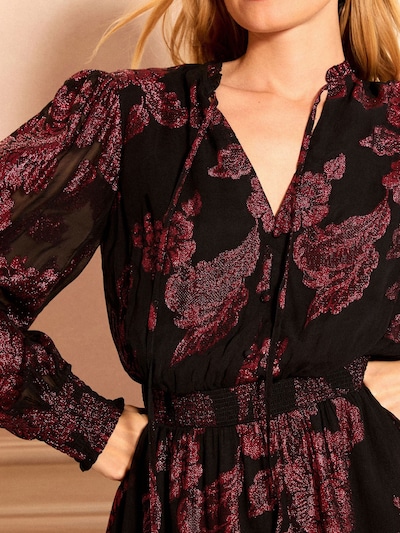 love & roses Kleid in dunkelrot / schwarz / silber, Produktansicht