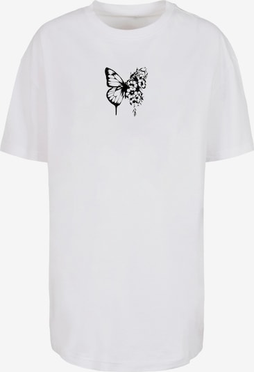 Merchcode T-Shirt 'Flowers Bloom' in schwarz / weiß, Produktansicht