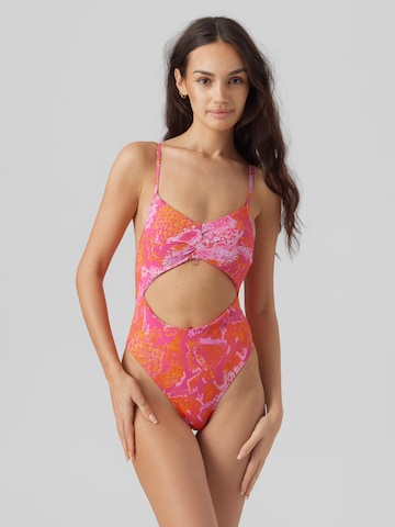 VERO MODA Bustier Badpak 'OLIVIA' in Roze: voorkant