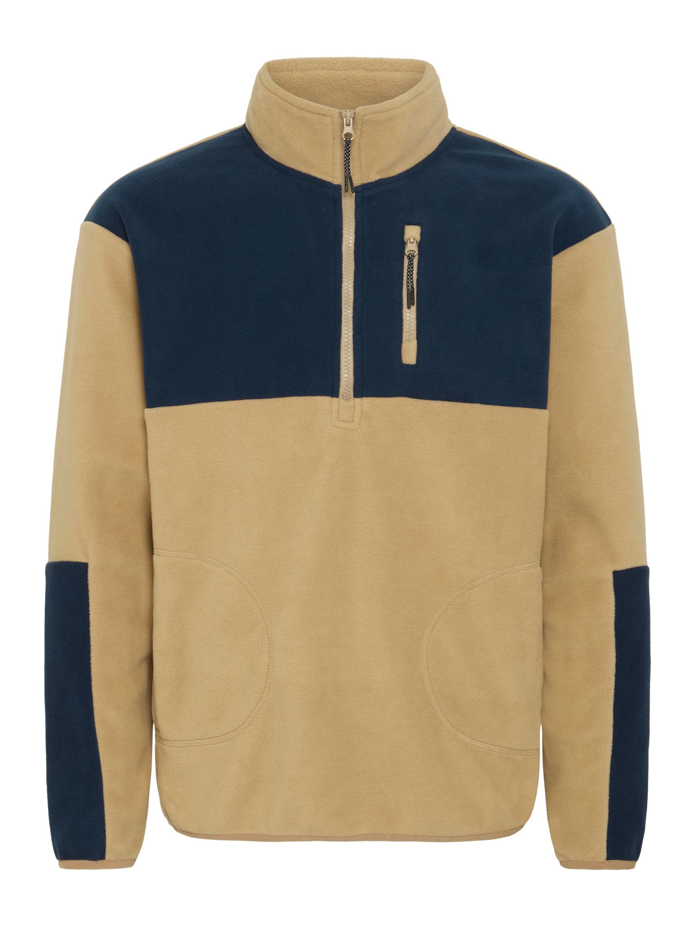 BLEND Sweatshirt ' BHBROOKS Sweatshirt halfzipp ' in Bruin: voorkant