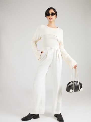 Wide Leg Pantalon à pince s.Oliver BLACK LABEL en blanc