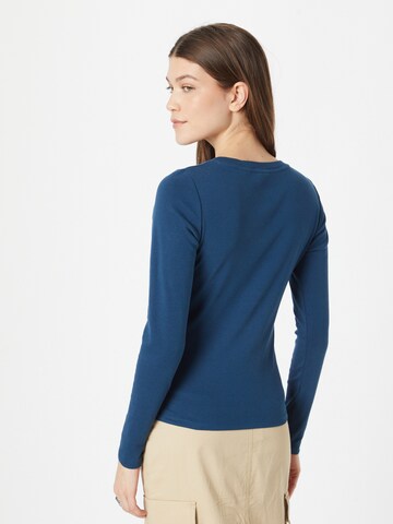 LEVI'S ® Shirt 'Long Sleeve V-Neck Baby Tee' in Blau