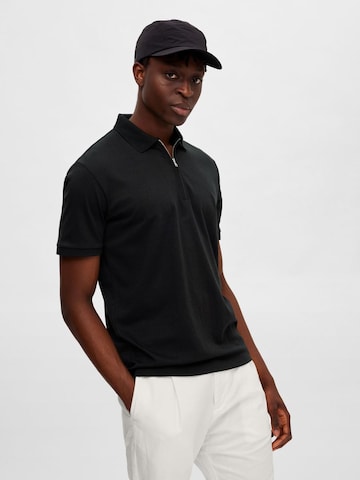 SELECTED HOMME Poloshirt 'Fave' in Schwarz