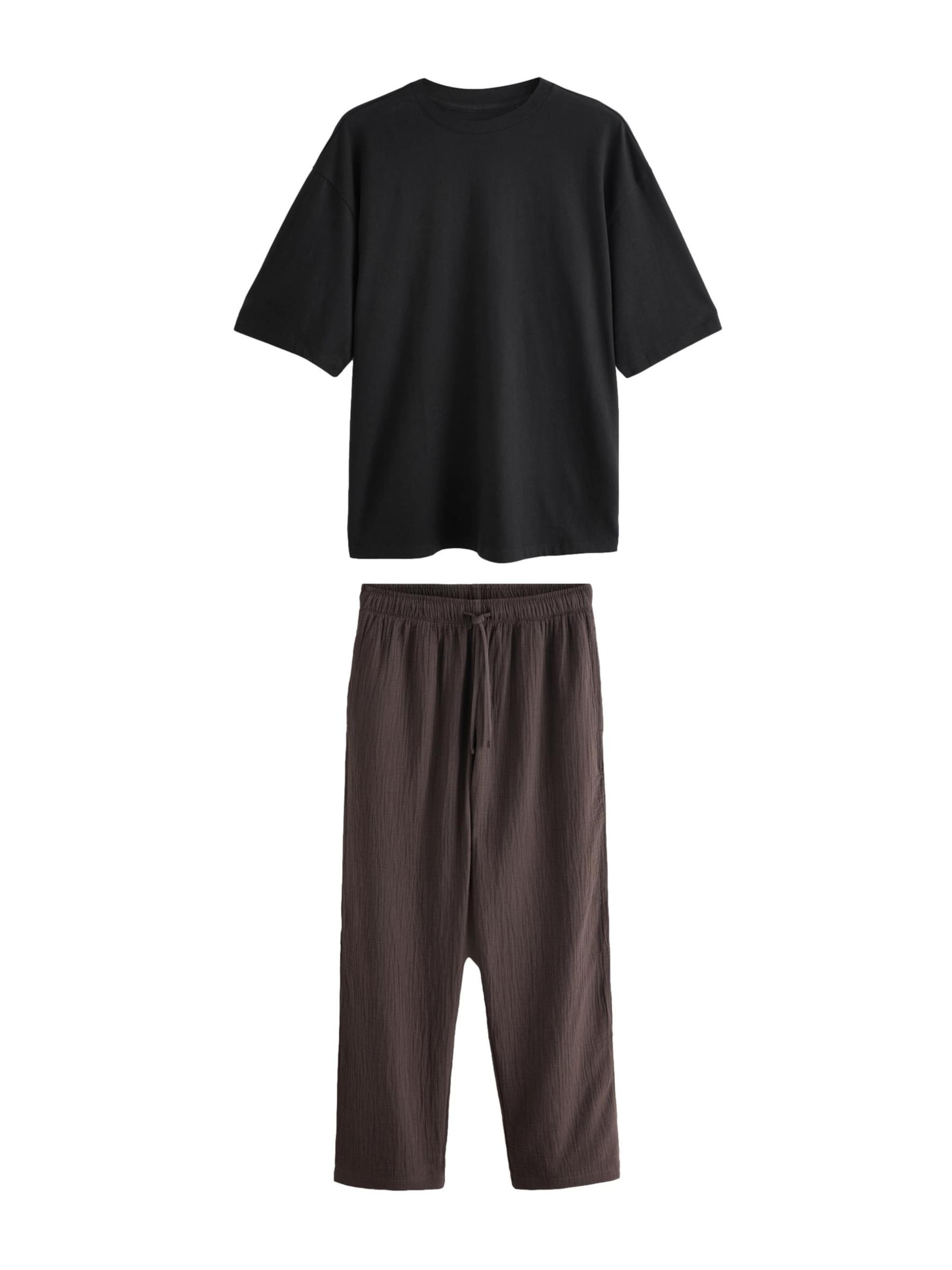 Pyjama long Next en marron : devant