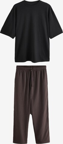 Pyjama long Next en marron : devant