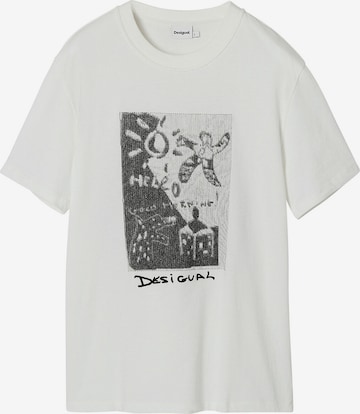 T-Shirt Desigual en blanc : devant