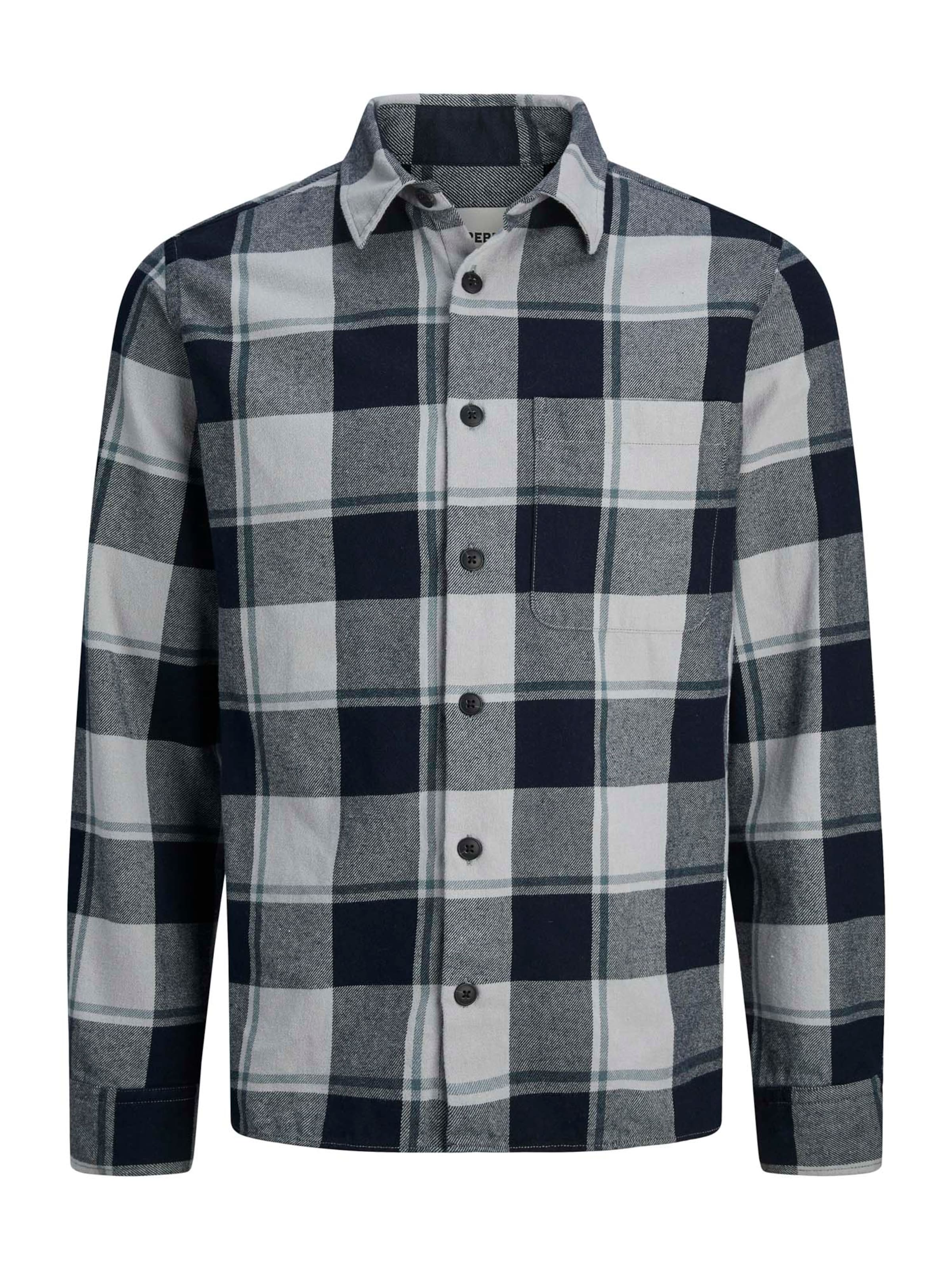 JJ Rebel Regular fit Skjorta 'JREBCARL' i grå: framsida