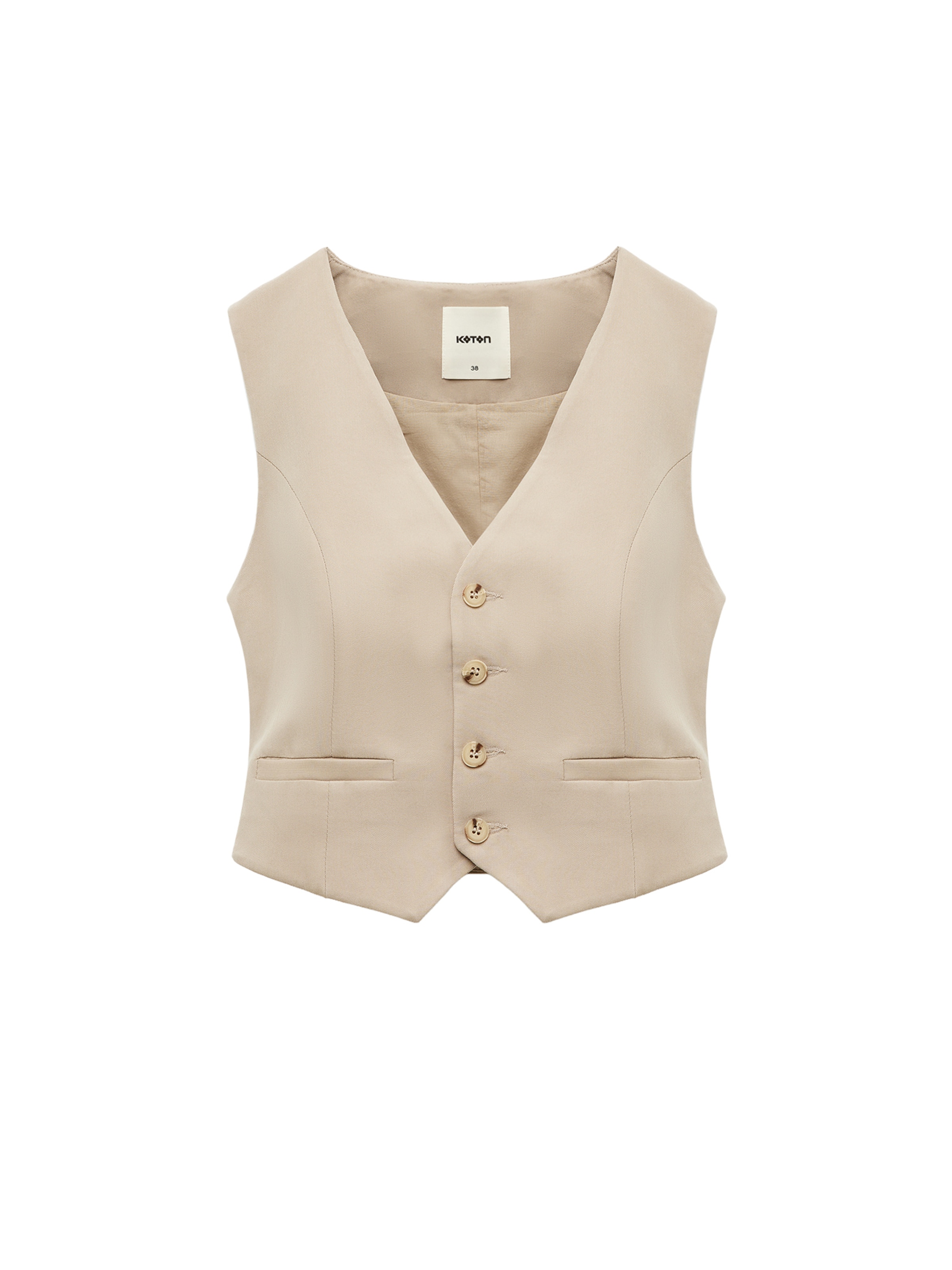 Koton Gilet in Bruin: voorkant