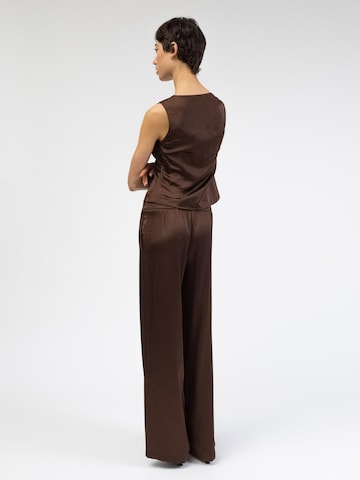 BROKE + SCHÖN Loose fit Pants 'Glänzende Hose mit geradem Bein' in Brown