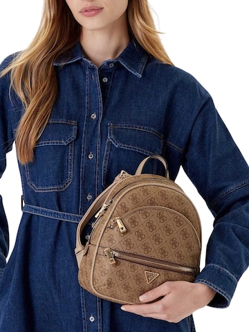 GUESSRuksak 'Guess Sac à dos Latte Logo Manhattan' - smeđa boja